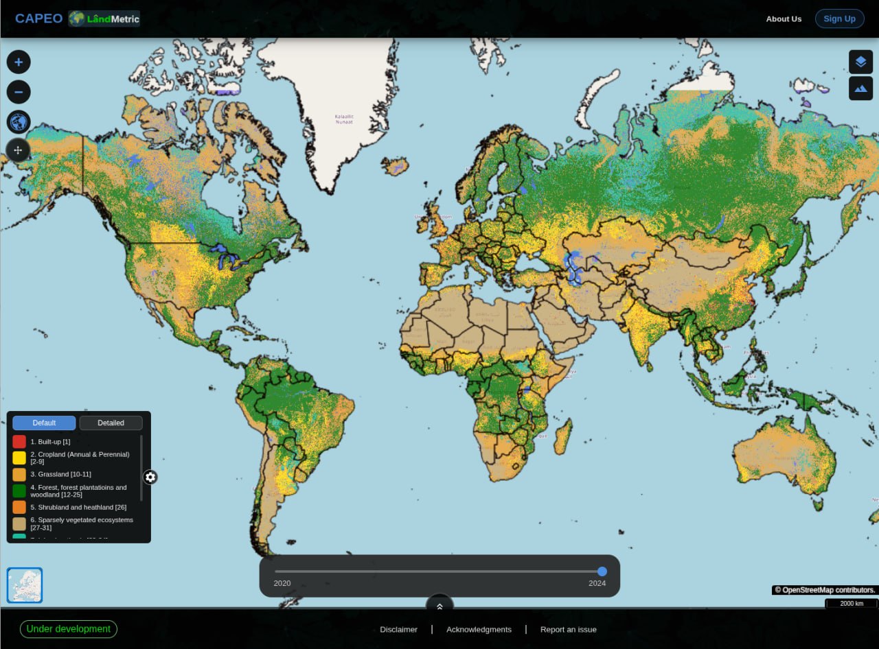 LandMetric — an interactive world map of land cover, condition and risk layers