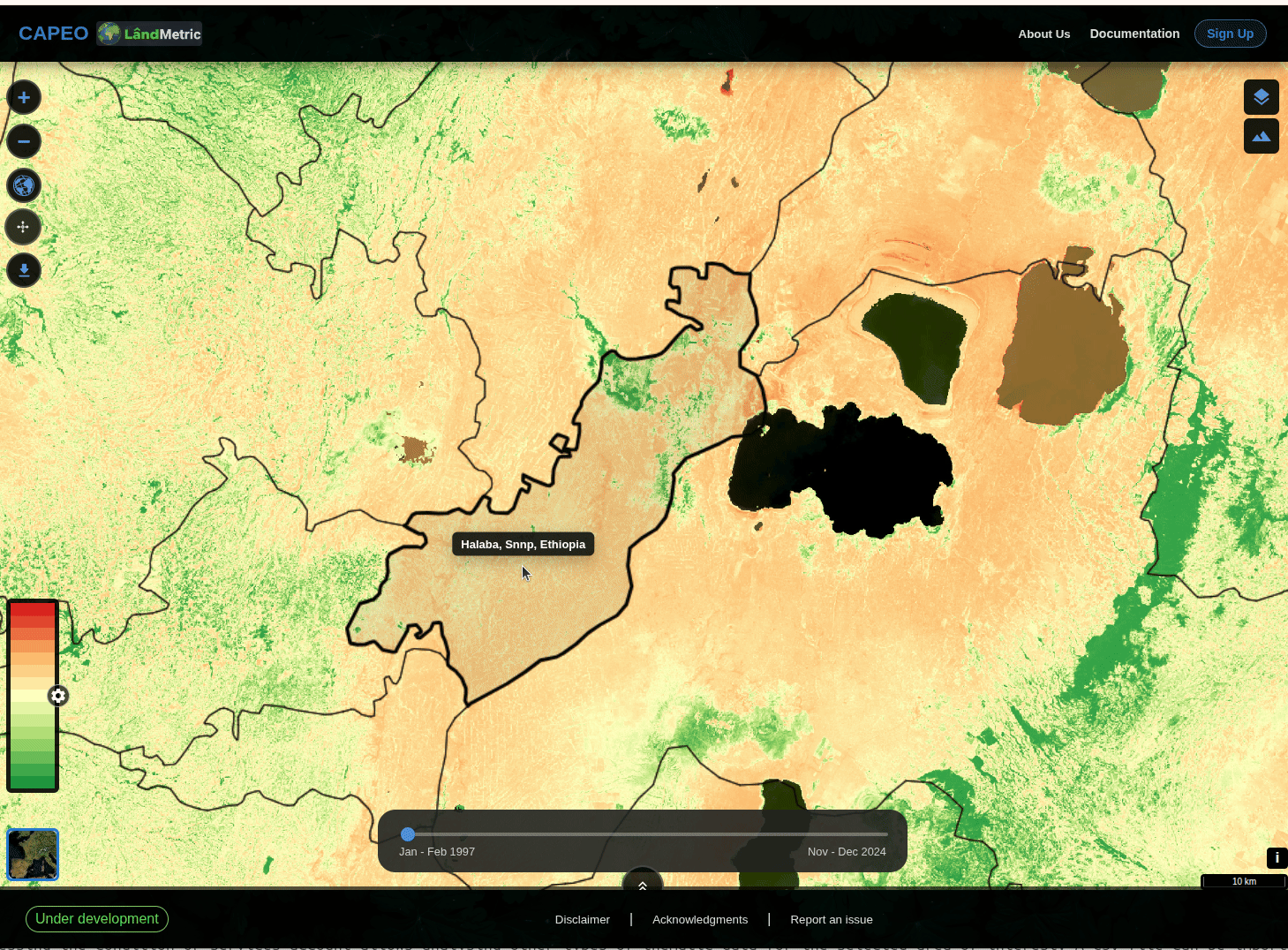 Comparison of NDVI change from 1997 to 2024