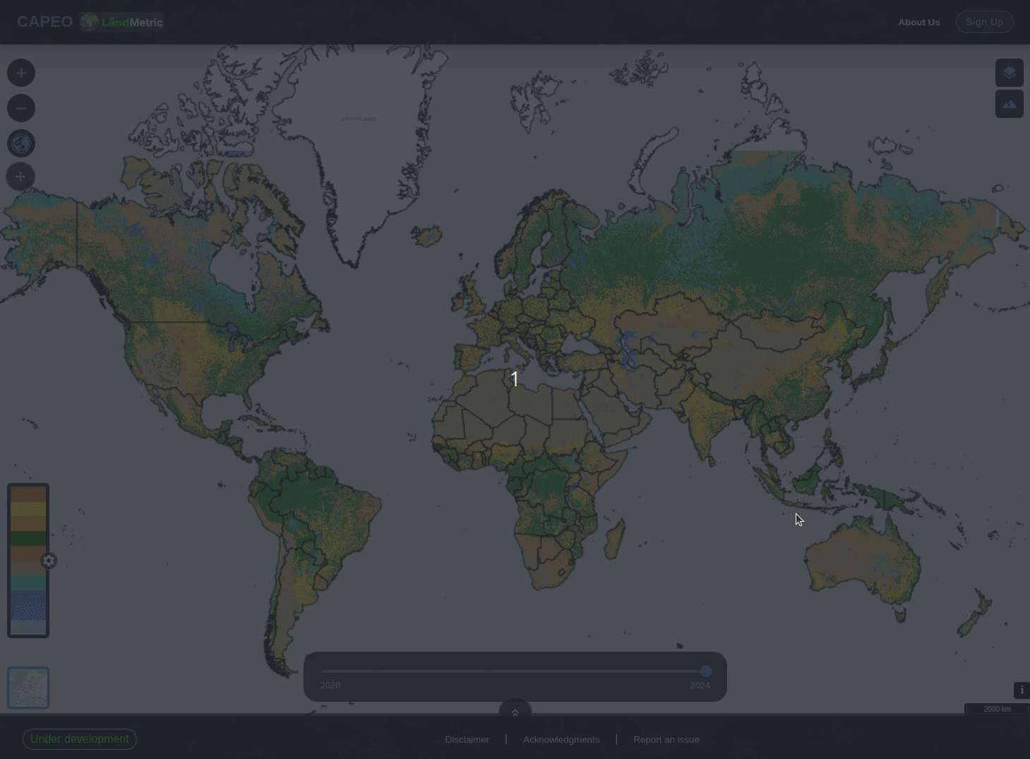 Select area on the Land Cover map
